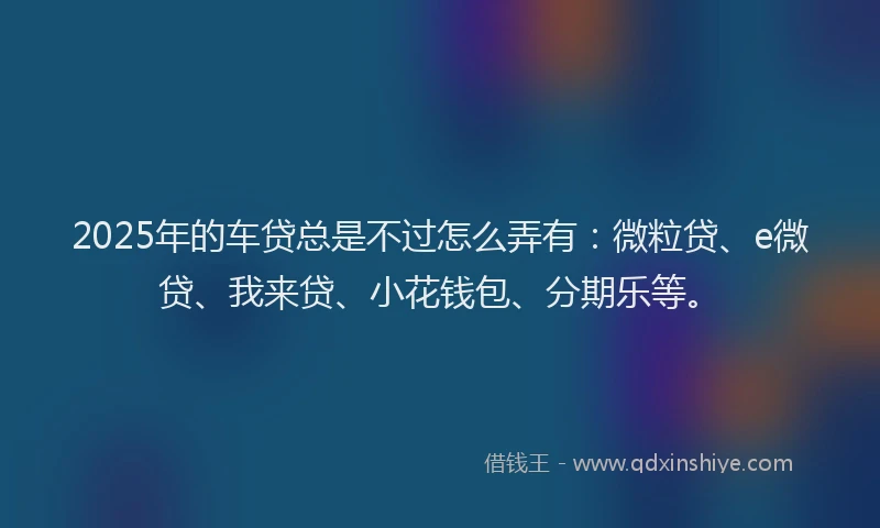 2025年的车贷总是不过怎么弄有：微粒贷、e微贷、我来贷、小花钱包、分期乐等。