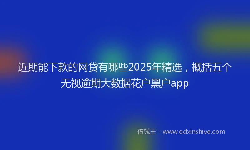近期能下款的网贷有哪些2025年精选，概括五个无视逾期大数据花户黑户app
