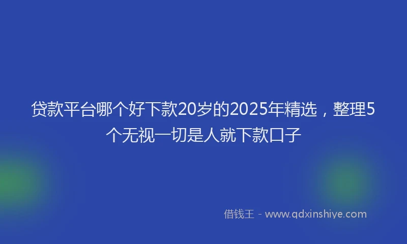 贷款平台哪个好下款20岁的2025年精选，整理5个无视一切是人就下款口子