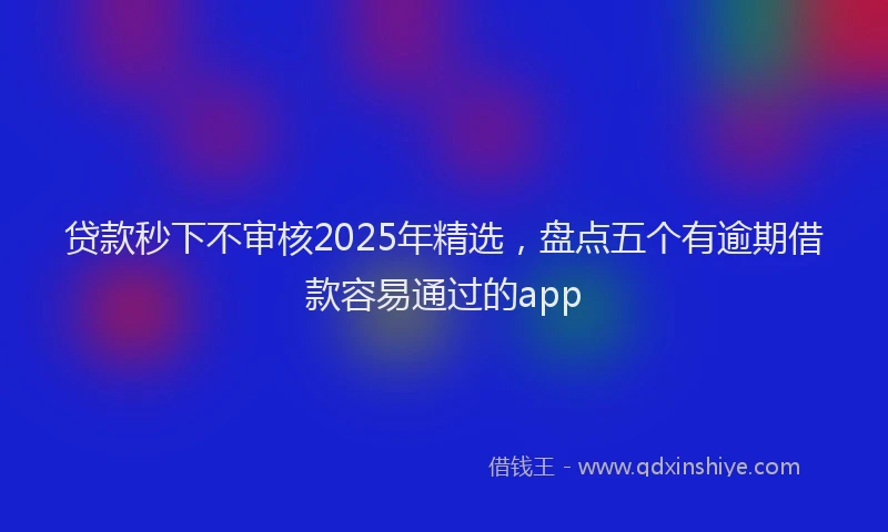 贷款秒下不审核2025年精选，盘点五个有逾期借款容易通过的app