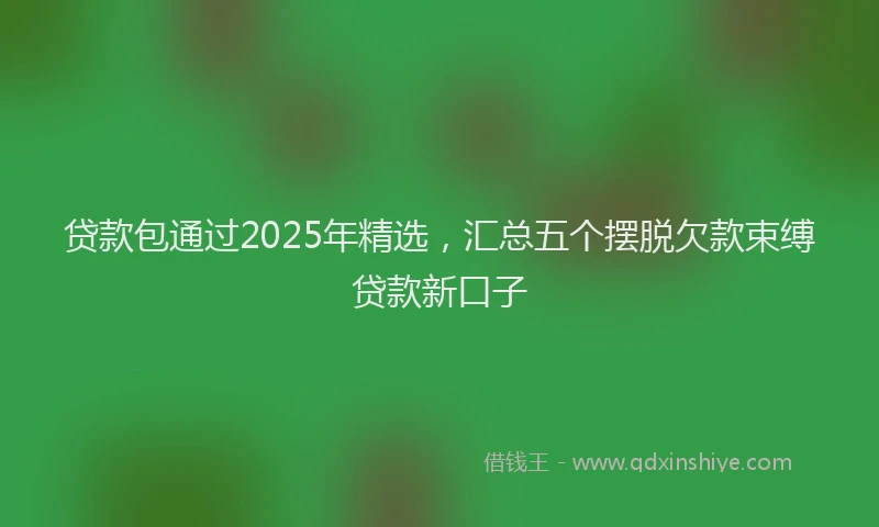 贷款包通过2025年精选，汇总五个摆脱欠款束缚贷款新口子