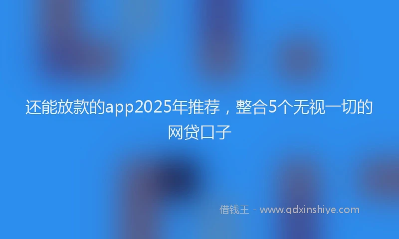 还能放款的app2025年推荐，整合5个无视一切的网贷口子