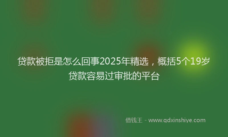 贷款被拒是怎么回事2025年精选，概括5个19岁贷款容易过审批的平台