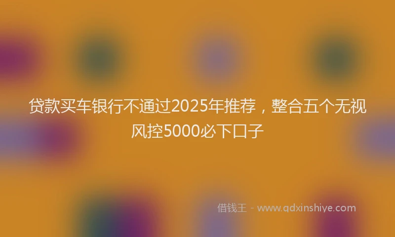 贷款买车银行不通过2025年推荐，整合五个无视风控5000必下口子