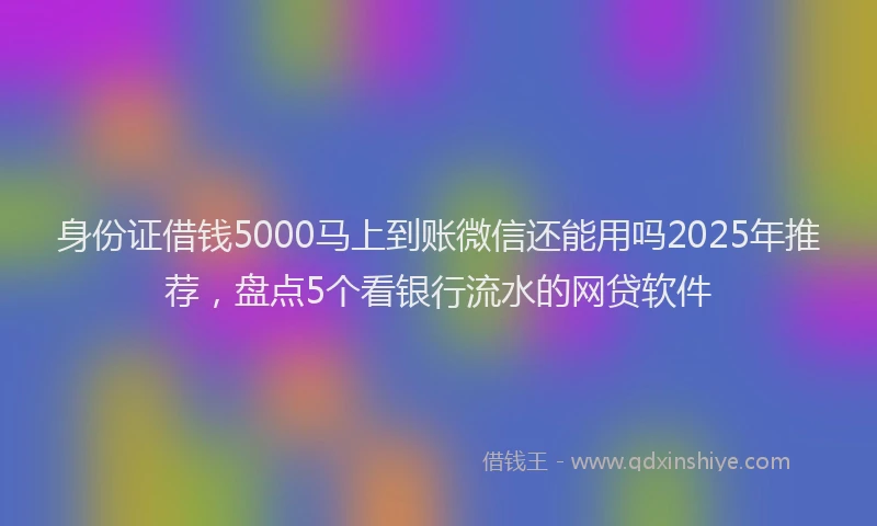 身份证借钱5000马上到账微信还能用吗2025年推荐，盘点5个看银行流水的网贷软件