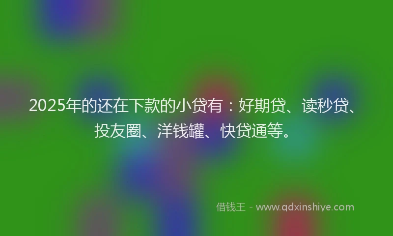2025年的还在下款的小贷有：好期贷、读秒贷、投友圈、洋钱罐、快贷通等。