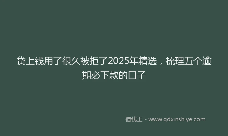 贷上钱用了很久被拒了2025年精选，梳理五个逾期必下款的口子