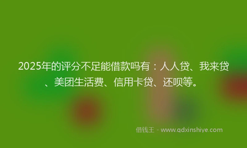 2025年的评分不足能借款吗有：人人贷、我来贷、美团生活费、信用卡贷、还呗等。