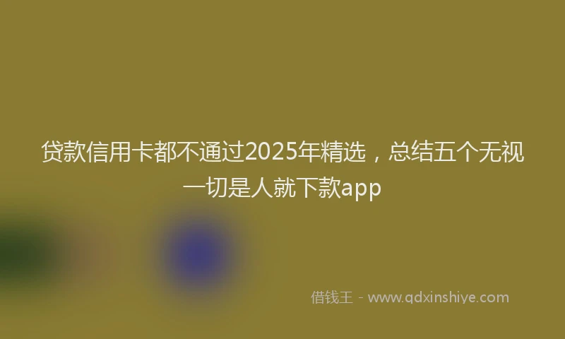 贷款信用卡都不通过2025年精选，总结五个无视一切是人就下款app