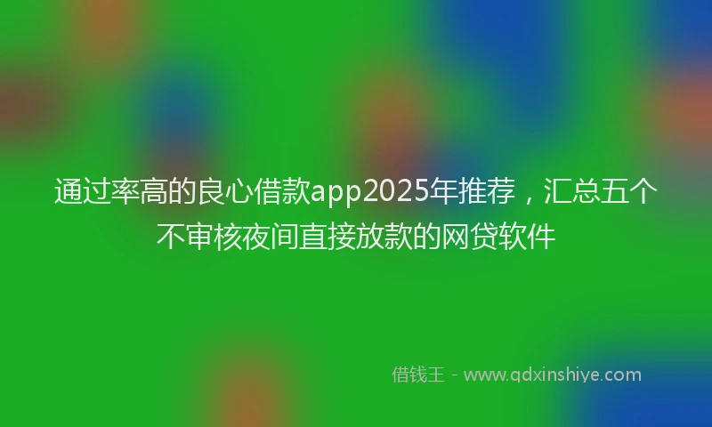 通过率高的良心借款app2025年推荐，汇总五个不审核夜间直接放款的网贷软件