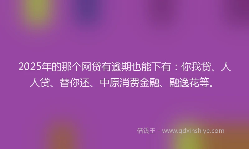 2025年的那个网贷有逾期也能下有：你我贷、人人贷、替你还、中原消费金融、融逸花等。
