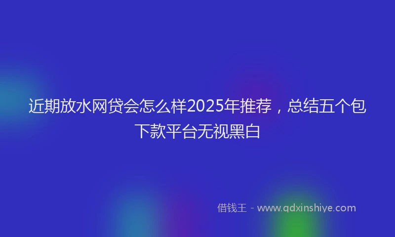 近期放水网贷会怎么样2025年推荐，总结五个包下款平台无视黑白