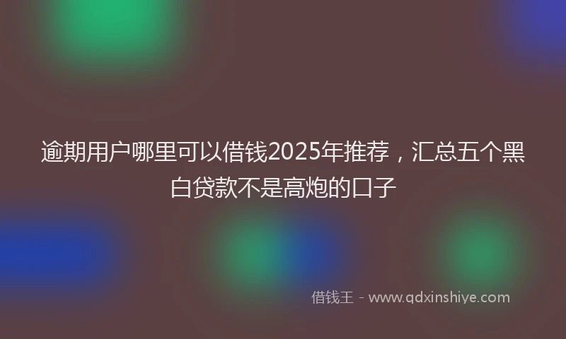 逾期用户哪里可以借钱2025年推荐，汇总五个黑白贷款不是高炮的口子