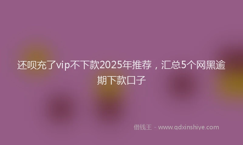 还呗充了vip不下款2025年推荐，汇总5个网黑逾期下款口子