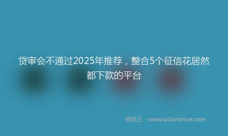 贷审会不通过2025年推荐，整合5个征信花居然都下款的平台