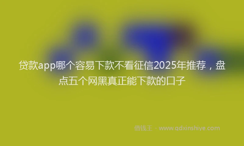 贷款app哪个容易下款不看征信2025年推荐，盘点五个网黑真正能下款的口子