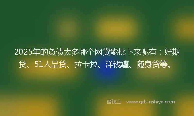 2025年的负债太多哪个网贷能批下来呢有：好期贷、51人品贷、拉卡拉、洋钱罐、随身贷等。