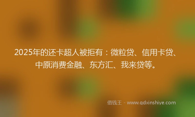 2025年的还卡超人被拒有：微粒贷、信用卡贷、中原消费金融、东方汇、我来贷等。
