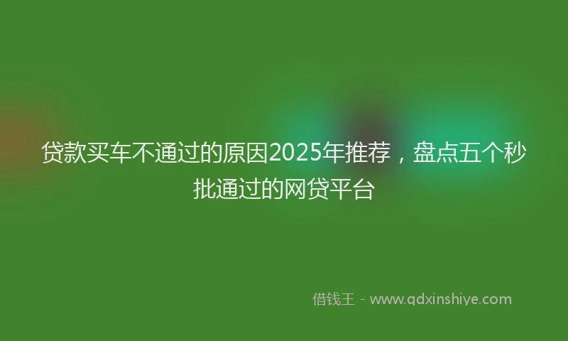 贷款买车不通过的原因2025年推荐，盘点五个秒批通过的网贷平台