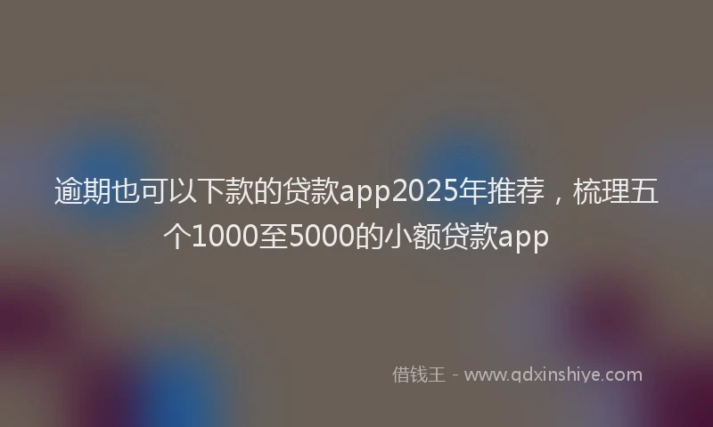 逾期也可以下款的贷款app2025年推荐，梳理五个1000至5000的小额贷款app