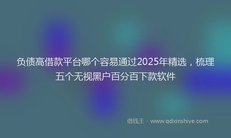 负债高借款平台哪个容易通过2025年精选，梳理五个无视黑户百分百下款软件