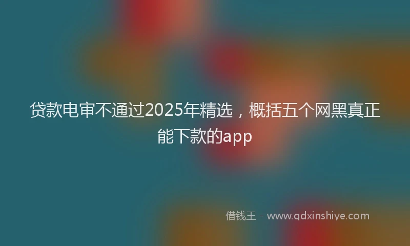 贷款电审不通过2025年精选，概括五个网黑真正能下款的app