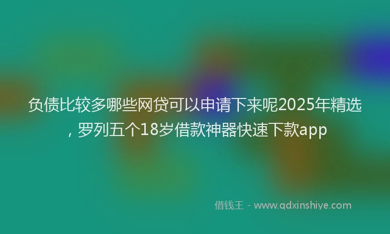 负债比较多哪些网贷可以申请下来呢2025年精选，罗列五个18岁借款神器快速下款app