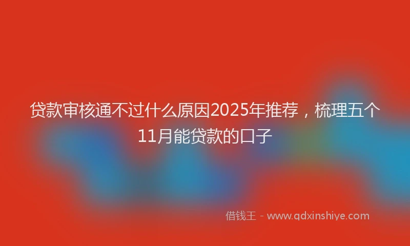 贷款审核通不过什么原因2025年推荐，梳理五个11月能贷款的口子