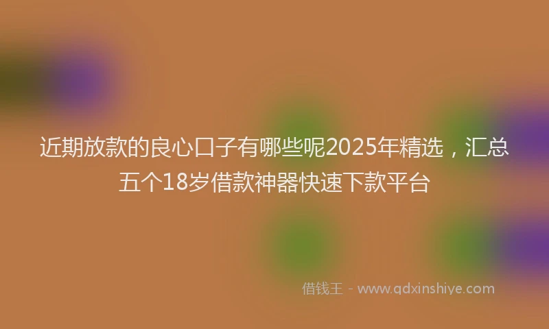 近期放款的良心口子有哪些呢2025年精选，汇总五个18岁借款神器快速下款平台