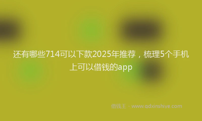 还有哪些714可以下款2025年推荐，梳理5个手机上可以借钱的app