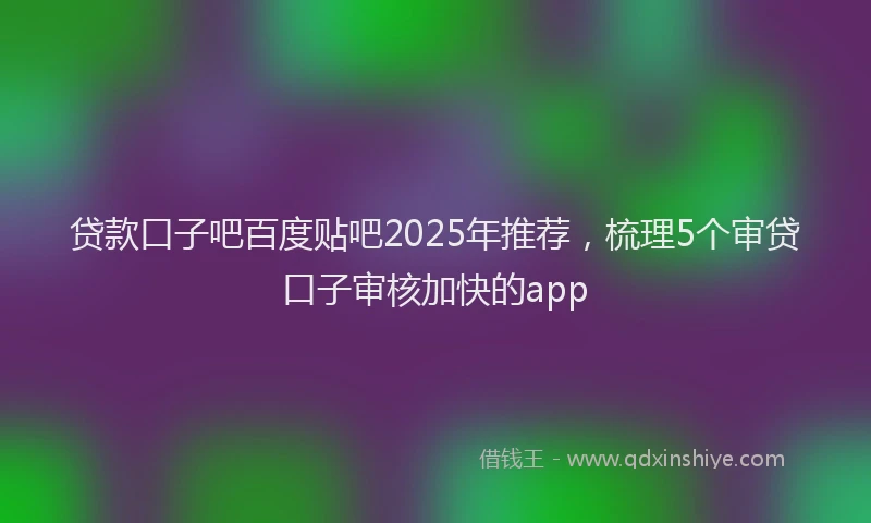 贷款口子吧百度贴吧2025年推荐，梳理5个审贷口子审核加快的app