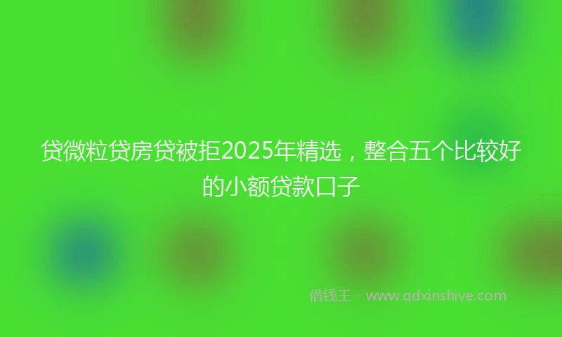 贷微粒贷房贷被拒2025年精选，整合五个比较好的小额贷款口子