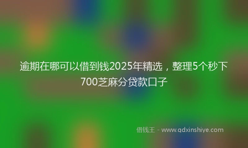 逾期在哪可以借到钱2025年精选，整理5个秒下700芝麻分贷款口子