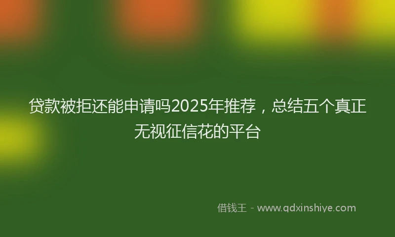 贷款被拒还能申请吗2025年推荐，总结五个真正无视征信花的平台