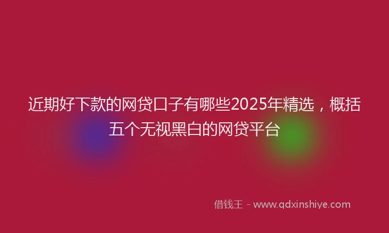 近期好下款的网贷口子有哪些2025年精选，概括五个无视黑白的网贷平台