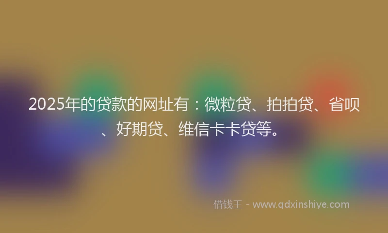 2025年的贷款的网址有：微粒贷、拍拍贷、省呗、好期贷、维信卡卡贷等。