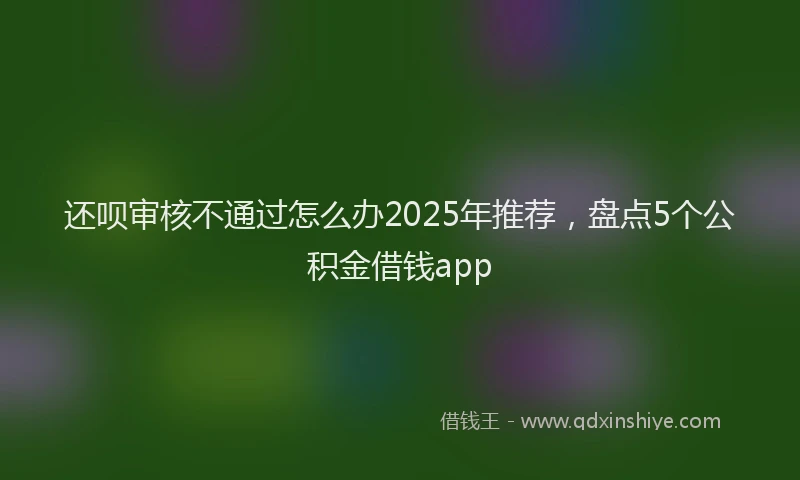 还呗审核不通过怎么办2025年推荐，盘点5个公积金借钱app