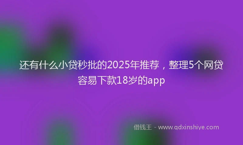 还有什么小贷秒批的2025年推荐，整理5个网贷容易下款18岁的app