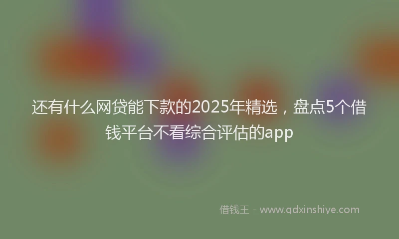 还有什么网贷能下款的2025年精选，盘点5个借钱平台不看综合评估的app