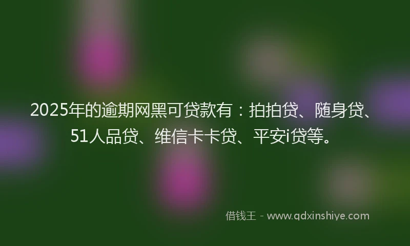 2025年的逾期网黑可贷款有：拍拍贷、随身贷、51人品贷、维信卡卡贷、平安i贷等。