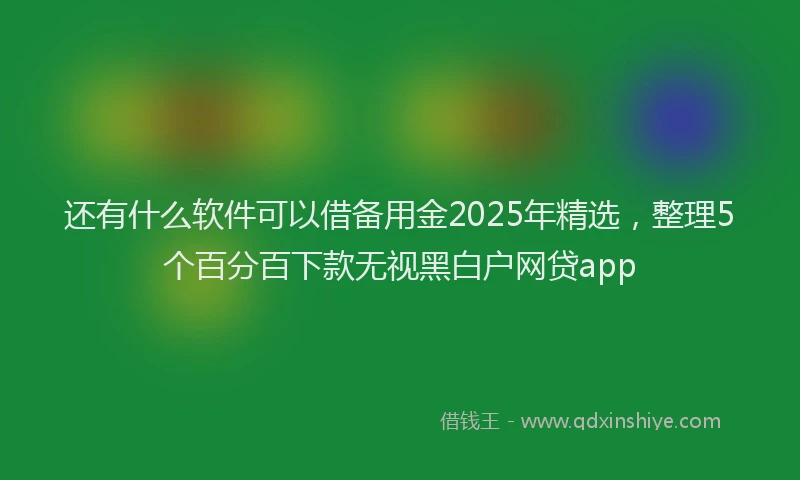 还有什么软件可以借备用金2025年精选，整理5个百分百下款无视黑白户网贷app