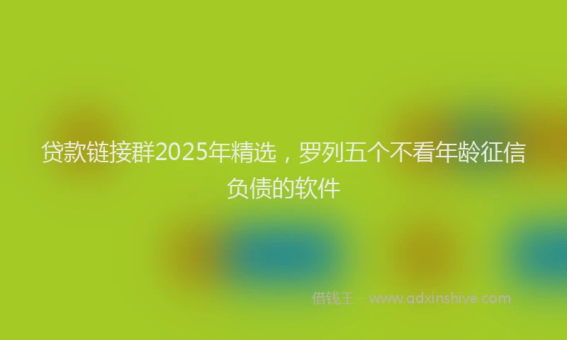 贷款链接群2025年精选，罗列五个不看年龄征信负债的软件