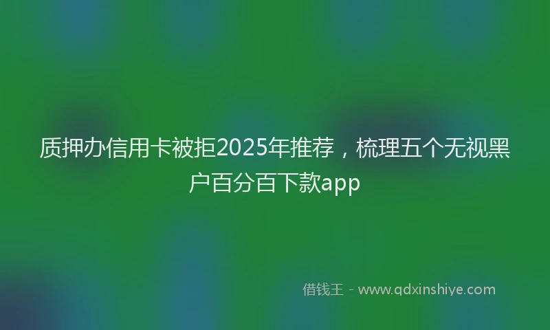 质押办信用卡被拒2025年推荐，梳理五个无视黑户百分百下款app