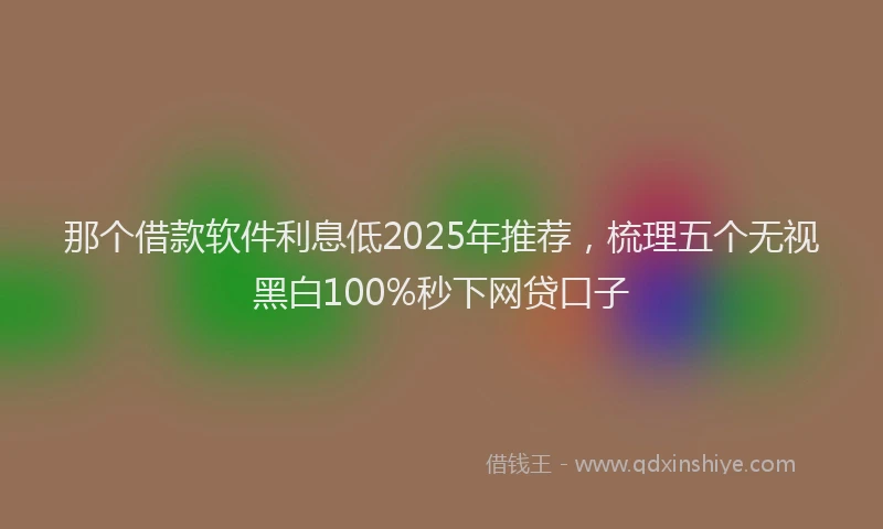 那个借款软件利息低2025年推荐，梳理五个无视黑白100%秒下网贷口子