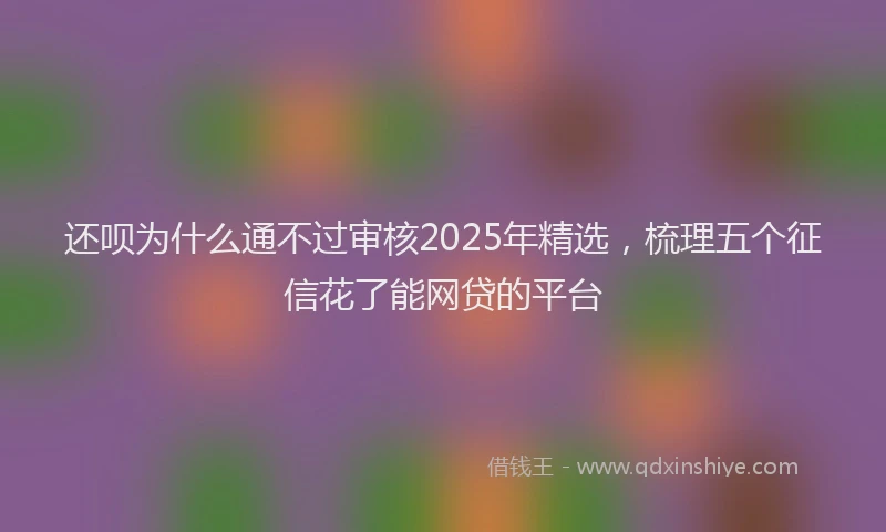 还呗为什么通不过审核2025年精选，梳理五个征信花了能网贷的平台