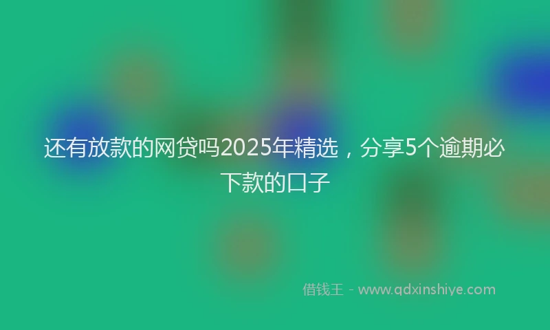 还有放款的网贷吗2025年精选，分享5个逾期必下款的口子