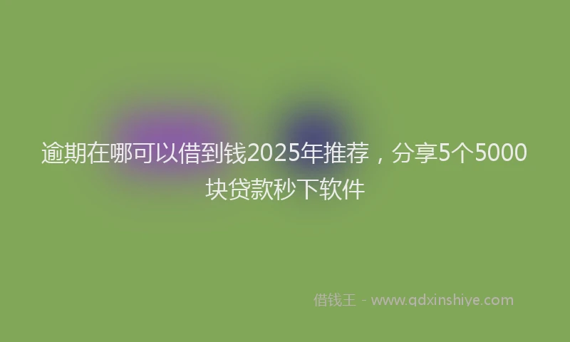 逾期在哪可以借到钱2025年推荐，分享5个5000块贷款秒下软件