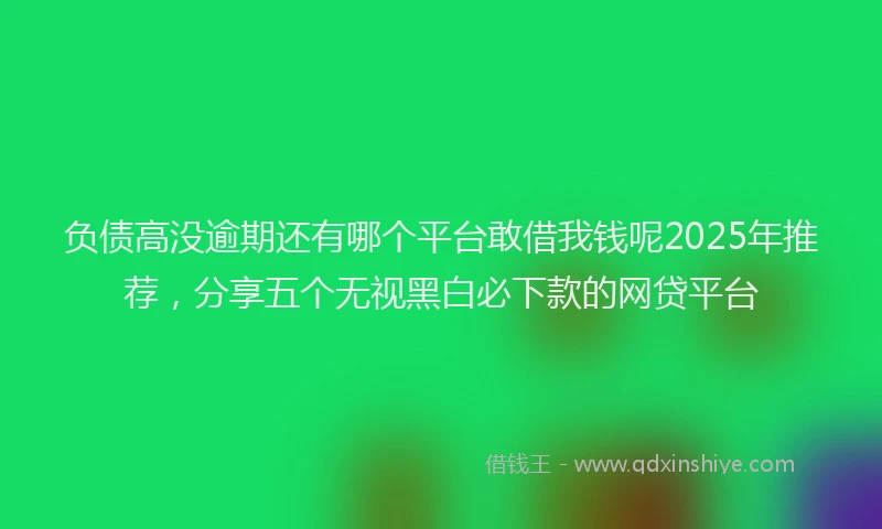 负债高没逾期还有哪个平台敢借我钱呢2025年推荐，分享五个无视黑白必下款的网贷平台