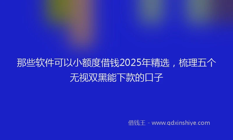 那些软件可以小额度借钱2025年精选，梳理五个无视双黑能下款的口子