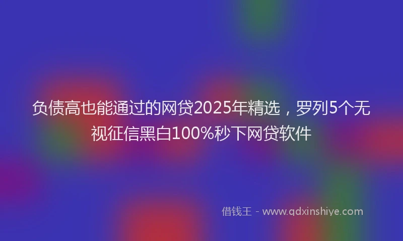 负债高也能通过的网贷2025年精选，罗列5个无视征信黑白100%秒下网贷软件